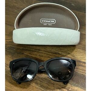 Women's Coach Sun Glasses with Case Black With Logo On Glasses